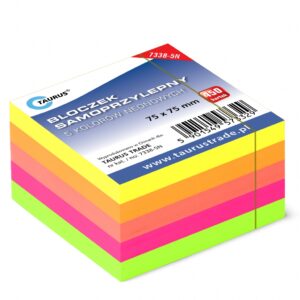 Bloczek samoprzylepny 75 mm x 75 mm (450 kartek) neon