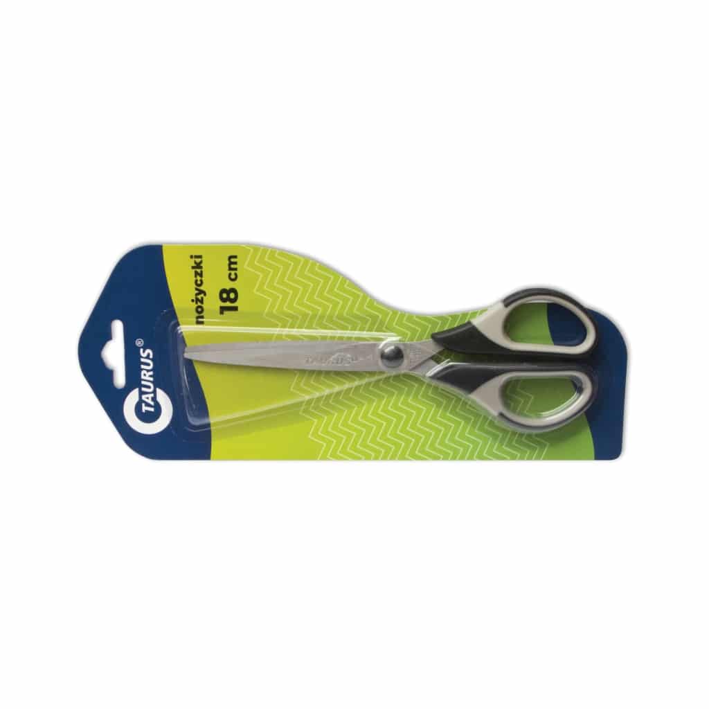 Nożyczki 18 cm z gumowym uchwytem (blister) - obrazek 2