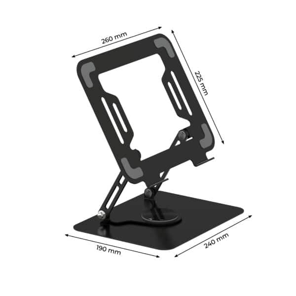 Podstawka obrotowa pod laptopa - metalowa, czarna - obrazek 2